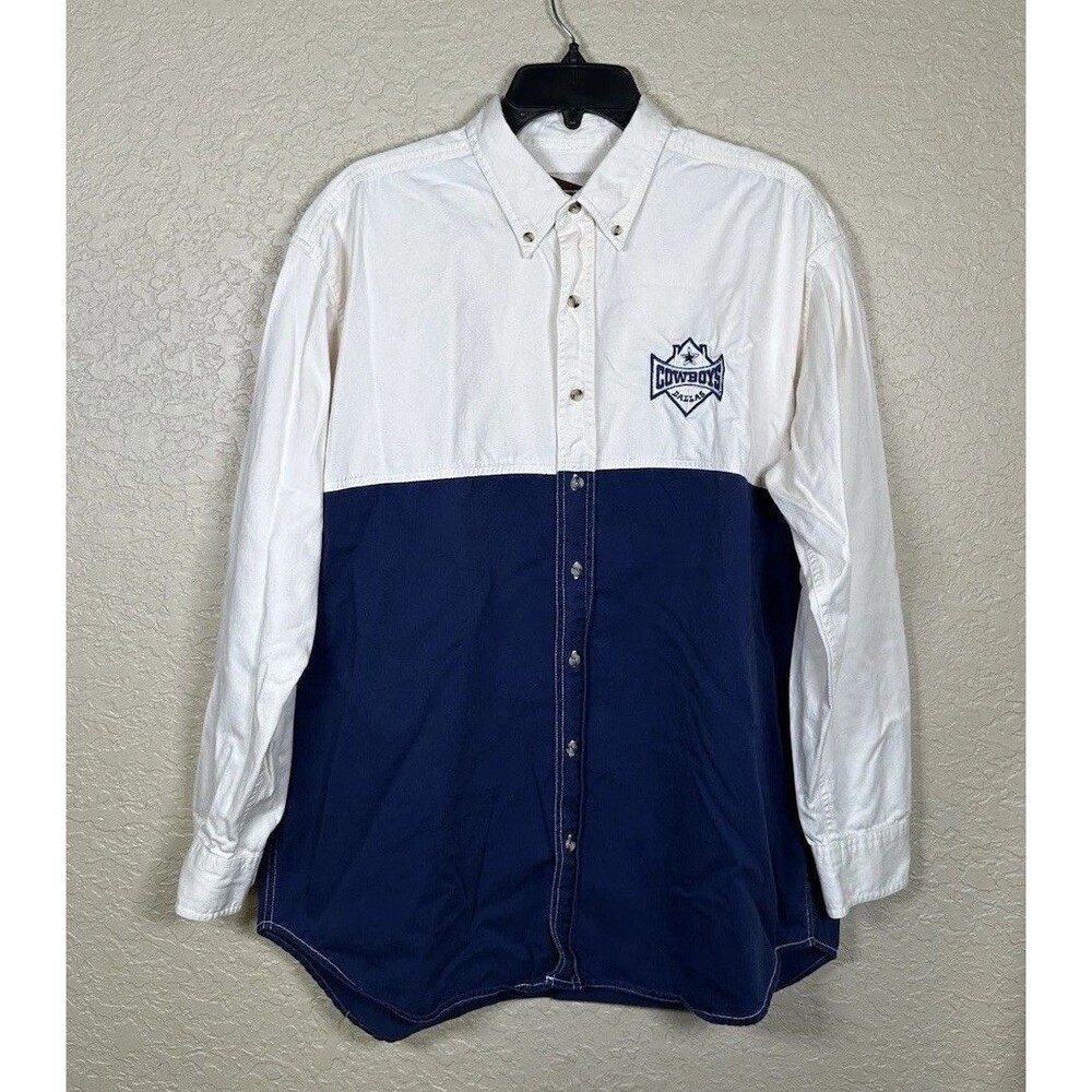 Vintage Dallas Cowboys Pro Elite NFL Football Mens Button Down Shirt XL Texas